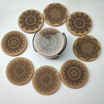 Mandala Cork Coaster Set — cork drink coasters | BYHIMSELF