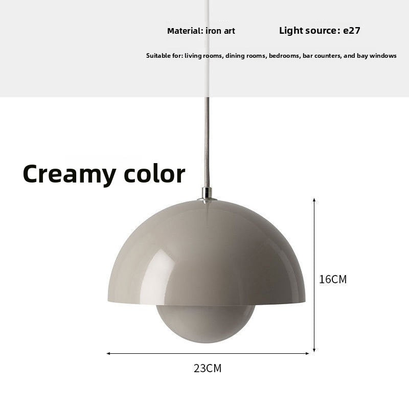 Full-Spectrum Creamy Bud Pendant Light, iron bud pendant light — view 40