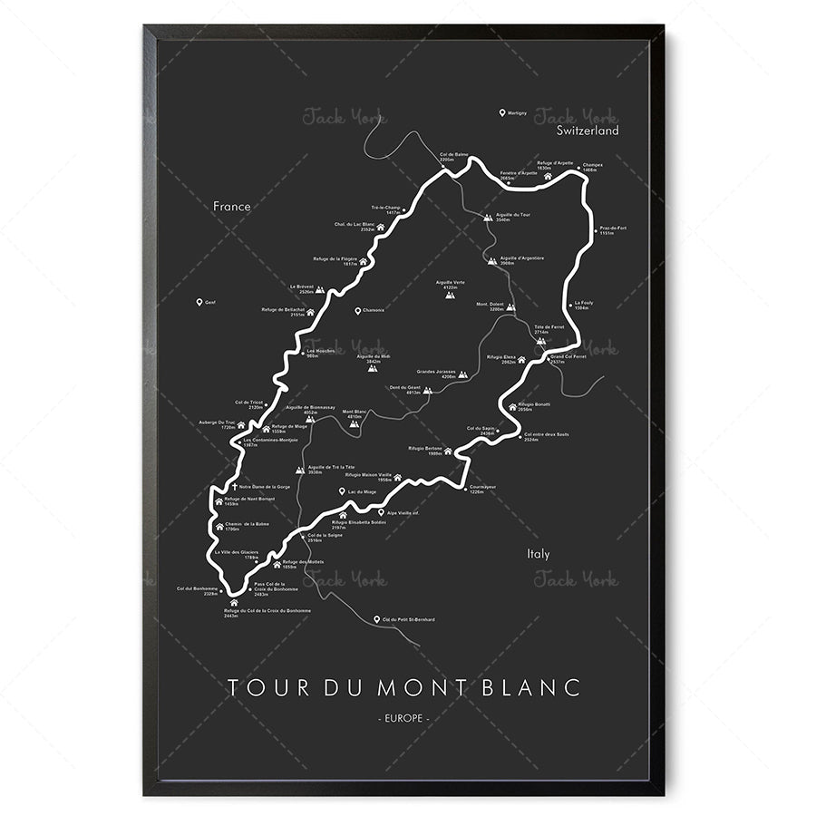 Custom Hiking Route Map Print — view 3