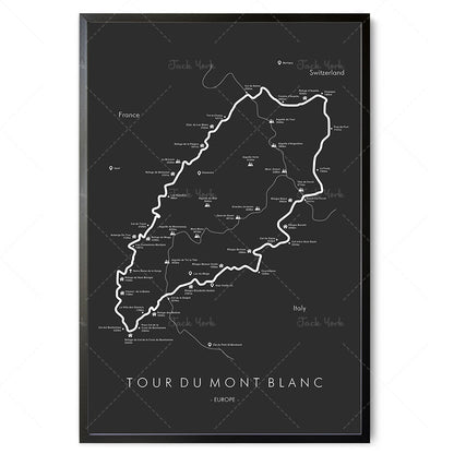 Custom Hiking Route Map Print — view 3