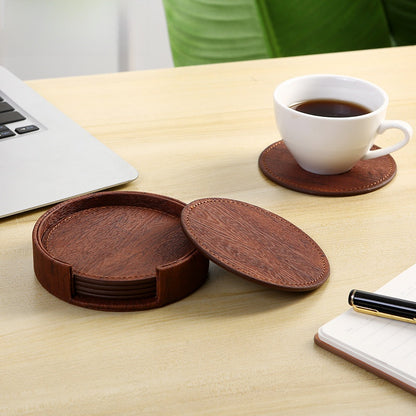 Double-Sided Leather Coaster Set — view 3