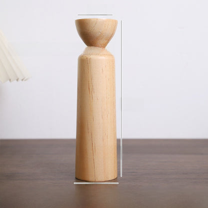 Nordic Wood Candle Holder, wooden decor — view 12